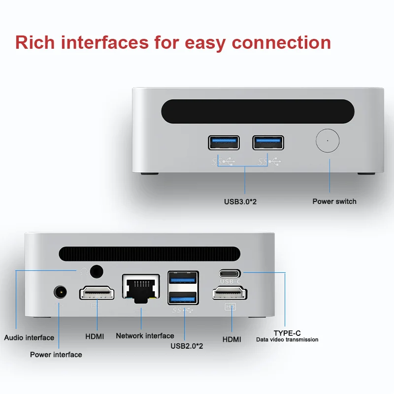 New Mini PC Ren4000 4500U 1500MHZ GPU AMD Ryzen5 4500U Windows 10/11 DDR4 Suporte 64GB 3200MHz RAM WiFi6 NUC Desktop Game PC