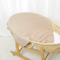 Baby Blankets Knit Infant Stroller Swaddle Wrap Sleepsack Super Soft Newborn Girl Boy Quilts Bedding 90*70CM Plaid Fashion Solid 2