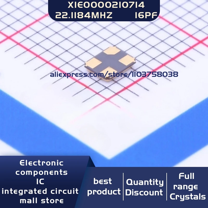 50개/몫 X1E0000210714 22.1184MHZ 10ppm 16pF 3225 4P 수정 발진기 공진기 4SMD 재고 있음