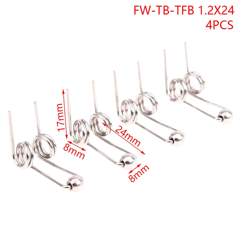 고품질 4Pcs 실버 와이어 컬링 아이언 교체 더블 리턴 토션 스프링, 1.2x2 ..