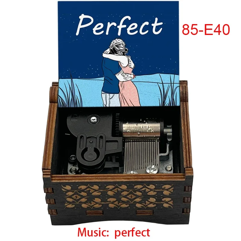 Wind Up Perfect Music Box Wooden Mechanical Movement Custom Singer Print Cute Girlfriend Wife Birthday Festival Christmas Gift 4