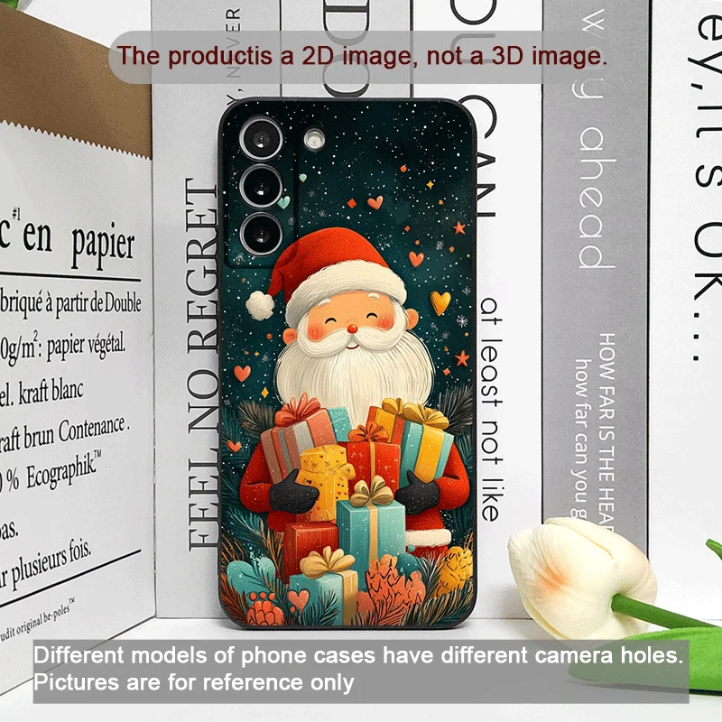 Festive Santa Claus & Christmas Tree Design Soft Phone Case Cover