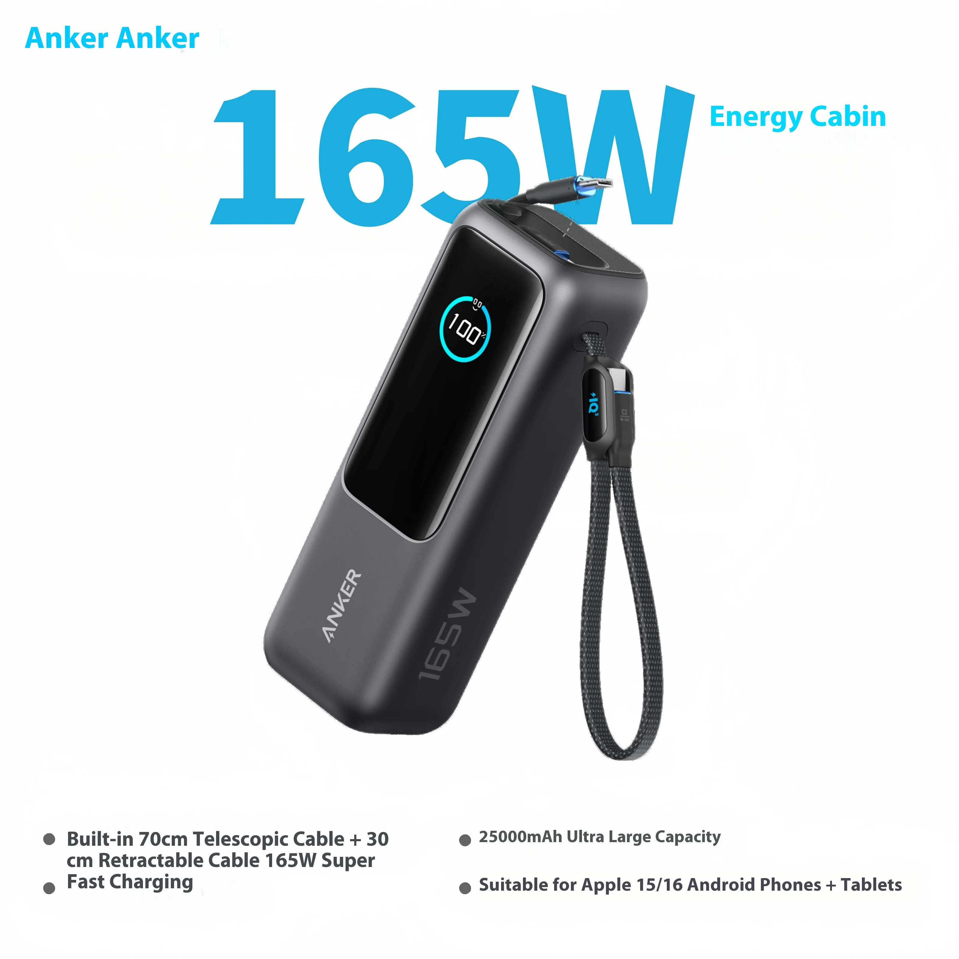 NEW Anker 165W Max Power Bank 25000mAh High Capacity
