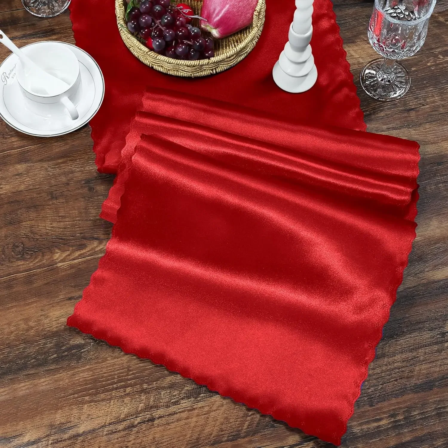 30cmx275cm Satin Table Runner Banquet Wedding Silk Ribbon Table Flags for Party Supply  Decoration Table Cover RunnerTablecloth 6