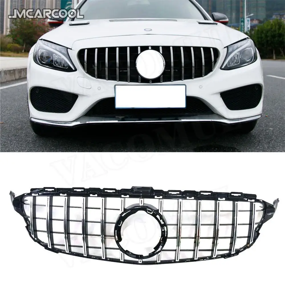 

C Class W205 ABS Front Bumper Mesh Grill Grille for Mercedes Benz W205 C200 C250 C300 C43 2015-2019 GTR Style Not for C63 AMG