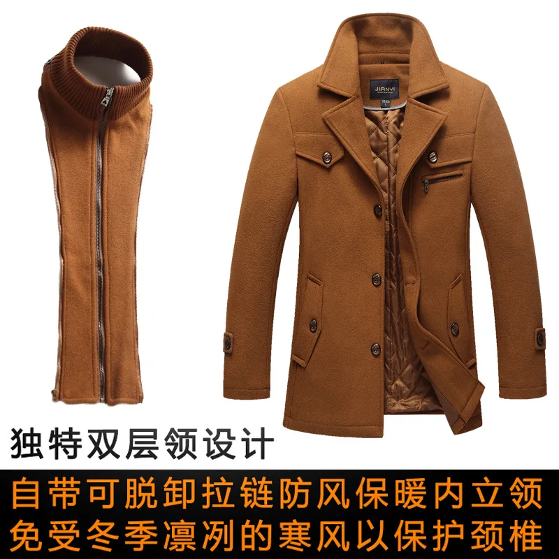 Description Picture 3 of itemWinter Men Wool Coats Woollen Wind Jacket Coat Men Woolen Overcoat Casual Business Thick Trench Coat Jacket Male Oversized