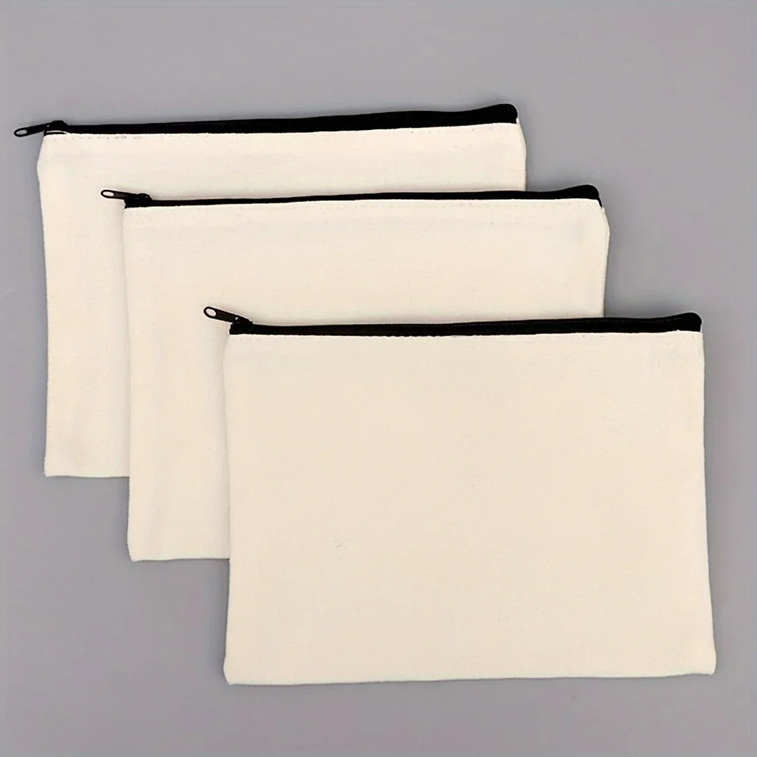 Stationery Bag Zipper DIY Cotton Canvas Pencil