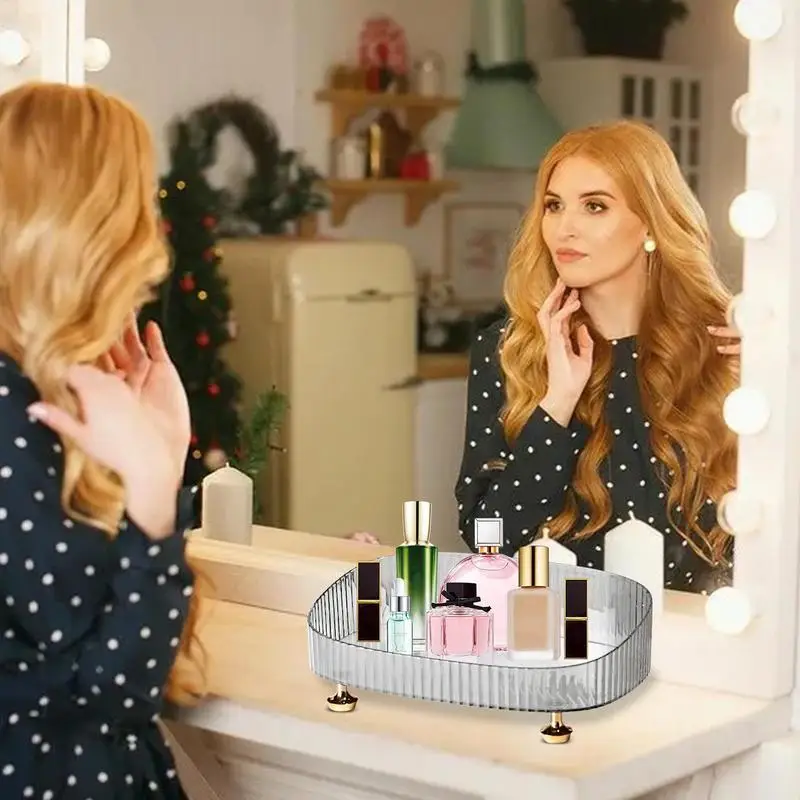 Perfume Skincare Organizer Tray Toilet dresser Countertop cosmetics storage rack Anti Fall Makeup Perfume box beauty essentialls 3