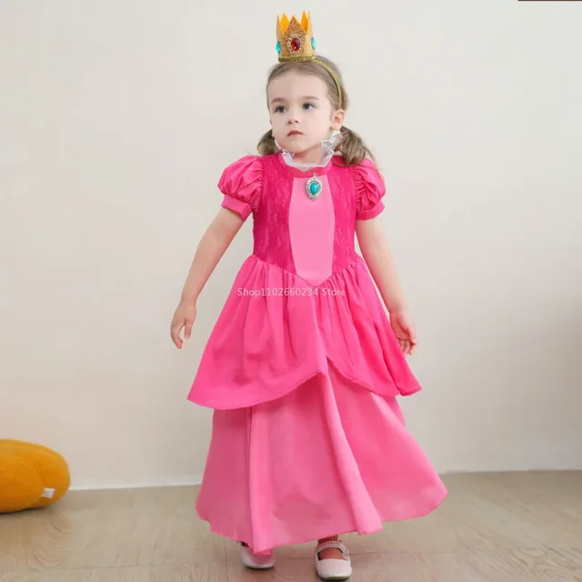 strapless open back dress The Super Mario Bros. Movie Princess Peach Cosplay Dress for Women and –  pro-costumes
