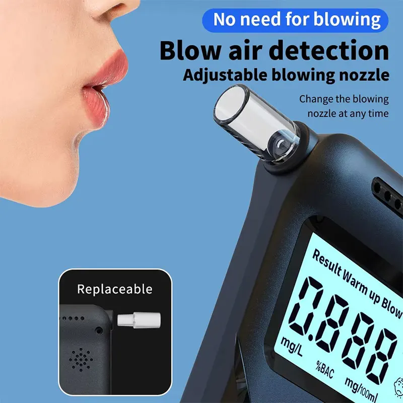 Alcohol Breathalyzer Tester with Digital LCD Display Grade Accuracy Personal Alcohol Tester for Home Use Drunk Driving Analyzer