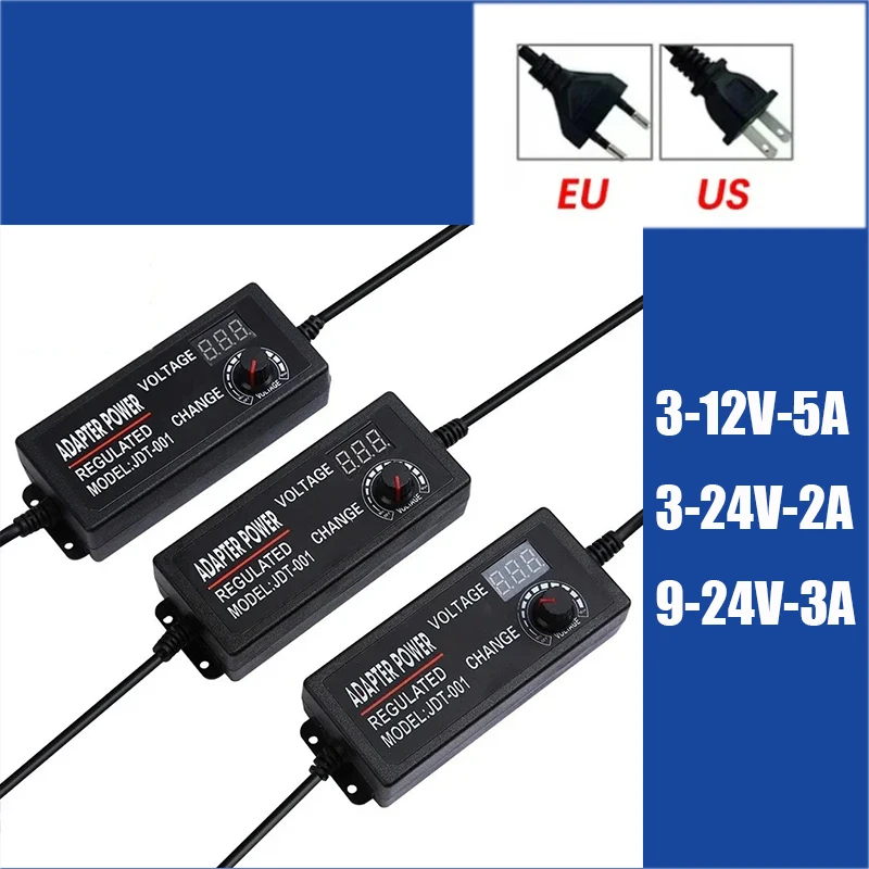 AC Adjustable Power Adapter Universal 220V To DC 3V 9V 12V 24V อะแดปเตอร์จ่ายไฟสําหรับ 2835/5050/5730 แถบ LED 1