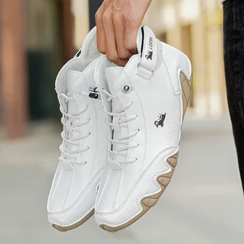 الرجال أحذية مشي غير رسمية الماركات الفاخرة أحذية رياضية عالية الجودة أحذية جلدية بدون كعب أحذية مريحة حذاء من الجلد 2023 دراجة نارية الأحذية
