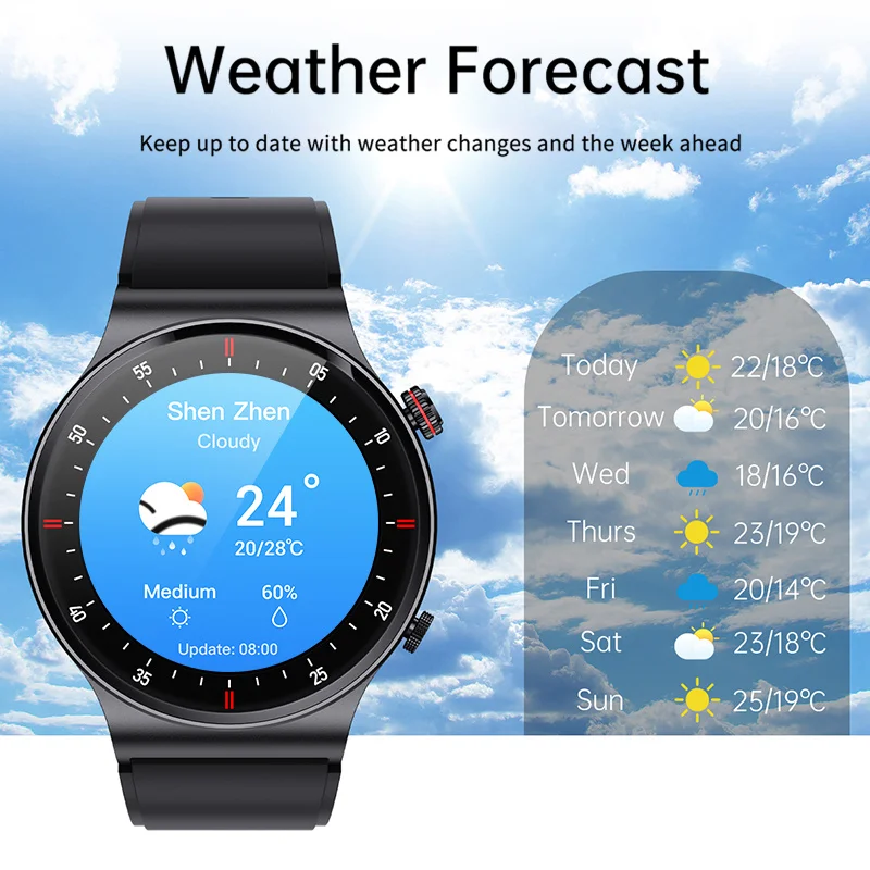 New Steel Smart Watches Men NFC Sports Fitness Mens Watch Heart Rate Health Monitoring Bluetooth Call Smartwatch For Android ios