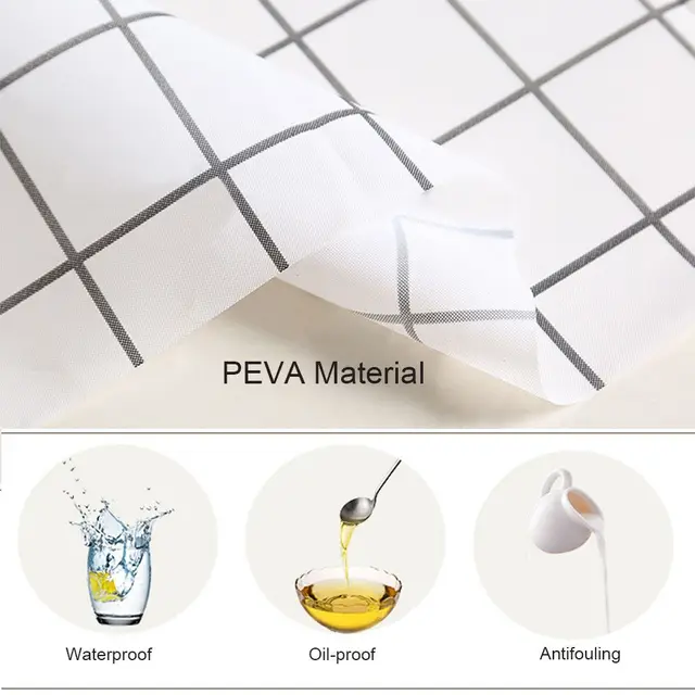 Plastic PVC Waterproof Oilproof Kitchen Dining Table Colth Rectangula Grid Printed Tablecloth Cover Mat Oilcloth Antifouling 5