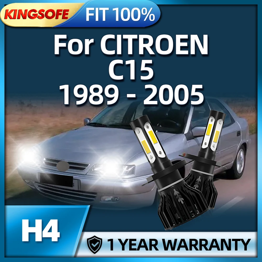 Pack Ampoules LED H4 CITROËN C15 Camion plate-forme/Châssis VDPD (04.1987 à 08.2000) - Blanc 72W main image 0