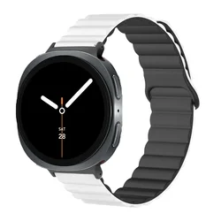 Magnetic Loop Silicone Sport Bracelet Wristband Strap - Watch 8 Classic (1. White with black)