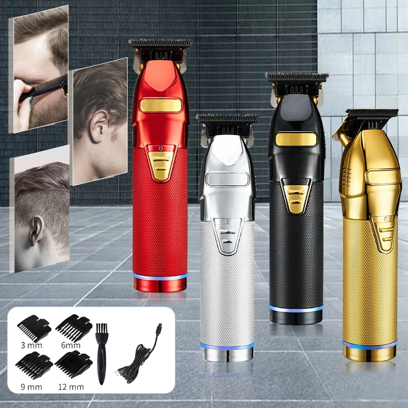 Professional Hair Trimmer Gold Clipper For Men Rechargeable Barber Cordless Hair Cutting T Machine Hair Styling
