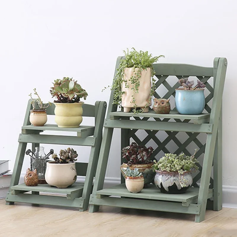 Regolabile Grow Plant Shelf Shape Display Ladder Supporto Per Fiori In Legno Fondale Per Interni Set Di Mobili Da Giardino Scaffali Decor