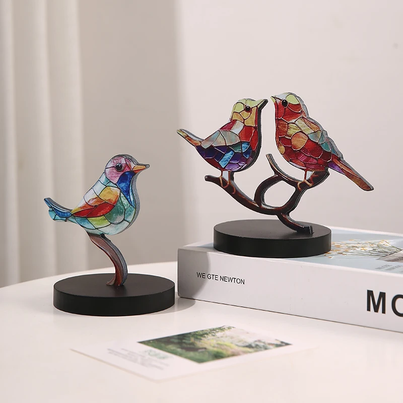 Новинка деревянная роспись сто цветов и птиц украшение для дома настольное красочное деревянное ремесло аксессуары для дома