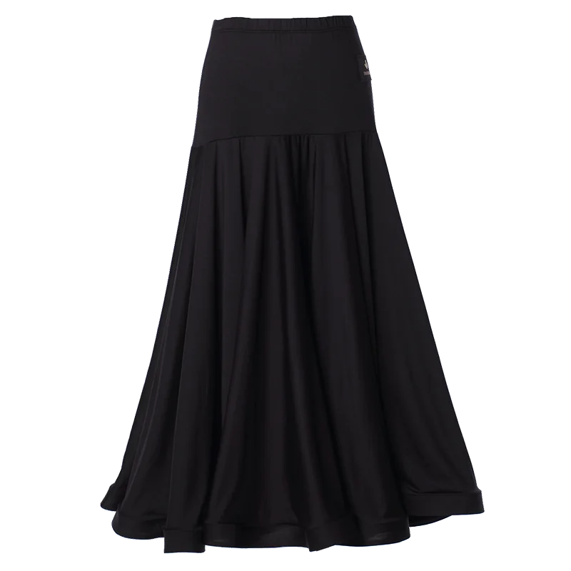 Black Ballroom Dancing Skirt Summer Tango Practice Dancewear Adult Female National Standard Waltz Performance Costume YS4036