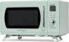 Mid-Century Retro Countertop Microwave Oven  Large 900-Watt 0.9 cu ft 8 Pre-Programmed Cooking Settings Digital Clock - K 1