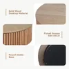31.5'' Natural Coffee Table Modern Handcraft Drum Round Circle Wooden Solid Wood Veneer Tea Table for for Living Room Apartment 4