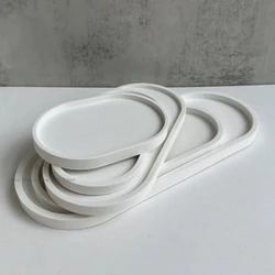 Silicone Gypsum Storage Tray Molds Oval Shape Tray Mold DIY Handmade Coaster Making Concrete Cement Mould Home Decoration