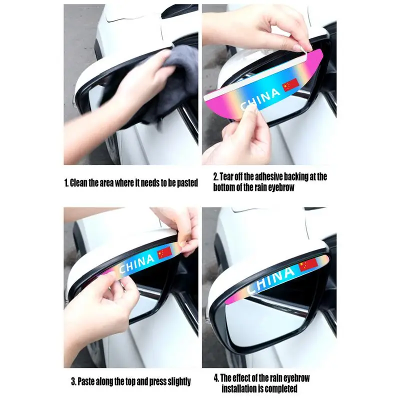 Car Rearview Rain Visors Waterproof Rain Shield Sun Visors Side Blocker Cover Eyebrow 2PCS Auto Side Rear View Guard