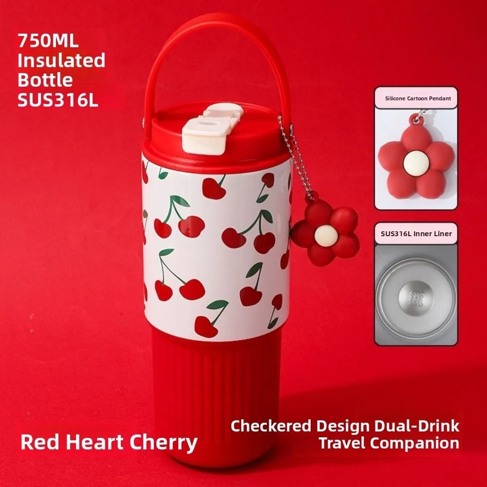 Description Picture 6 of itemDrinkware 316 Stainless Steel Thermo Water Bottle 750ML with Drinking Straw Vacuum Flask Insulated Leak Proof Tumbler Outdoor