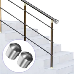 Handrail End Caps Staircase Steps Hand Rail Cover Fittings Round Post Stainless Steel Sealing Covers