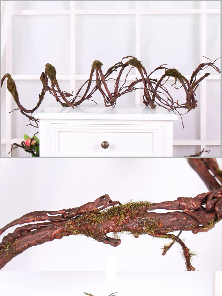 Artificial Plants 250cm Large Realistic Twig Artificial Christmas Tree Branches Fake Plants Wood Rattan Liana For Garden Wall Home Door Decoration