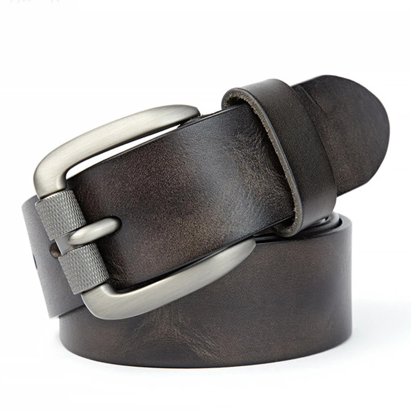 

Belt Personality Cowhide Strap Jeans Waistband Gift 3.8CM Retro Genuine Leather Men Belt Cowskin Alloy Pin Buckle Male
