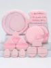 All-Purpose Hair Band 16-Piece Set, 1 Hair Band, 2 Wrist Straps, 2 Lazy Puffs, 2 Pieces, Makeup Remover Pads, 3 Triangular Loose 4