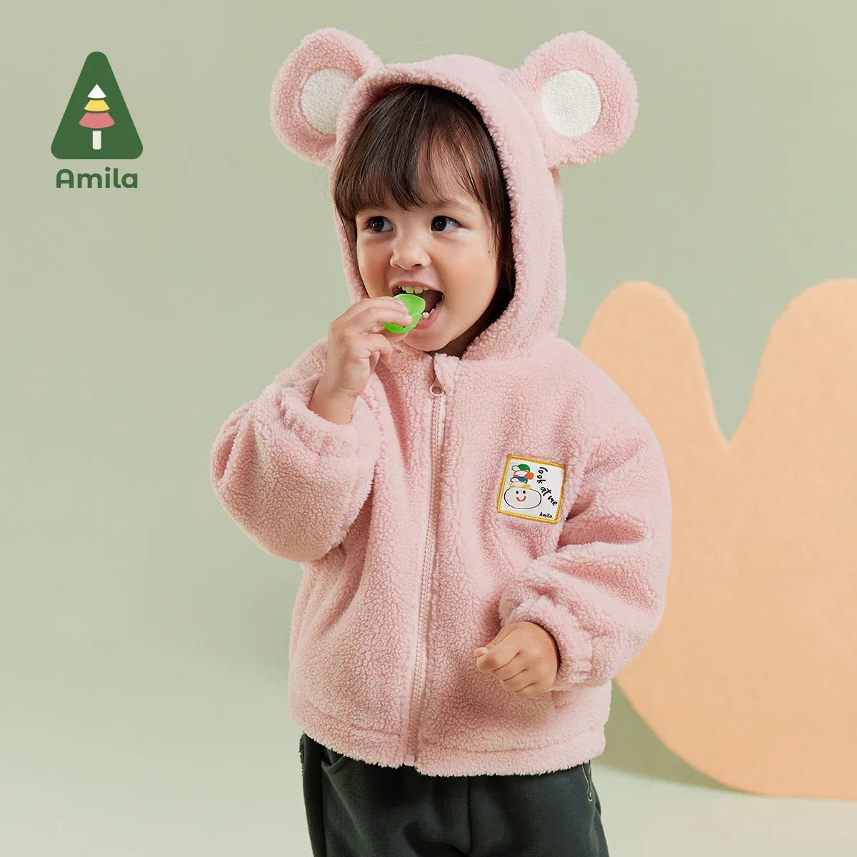 Amila Baby Boy Coat Winter New Multicolour Hooded Fleecing Big-eared Hat Cute Toddler Outerwear Baby Clothing