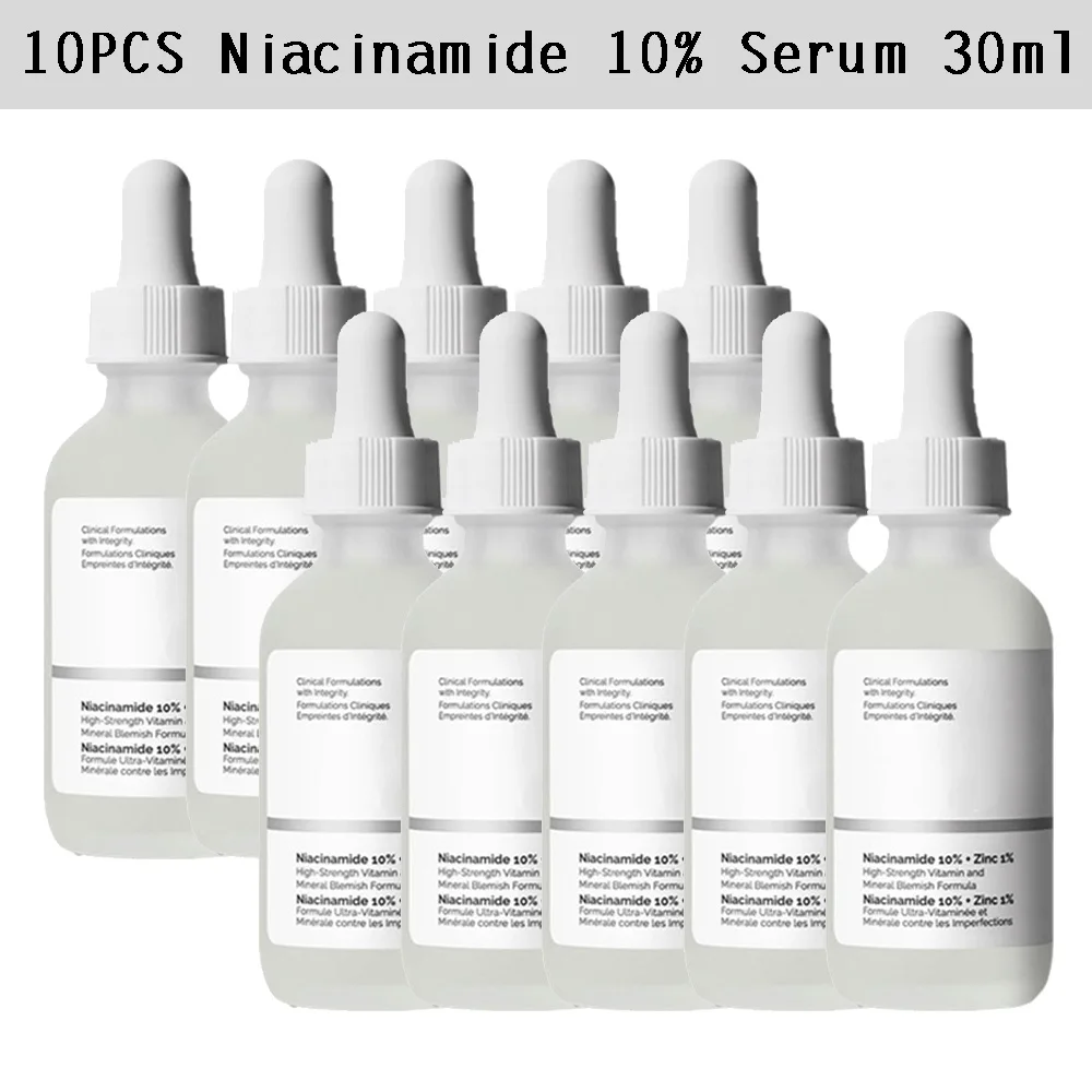 

10PCS Original Niacinamide 10% + Zinc 1% Serum 30ml Reduce Defects Relieve Congestion Symptoms Brighten Even Tone Repair Barrier