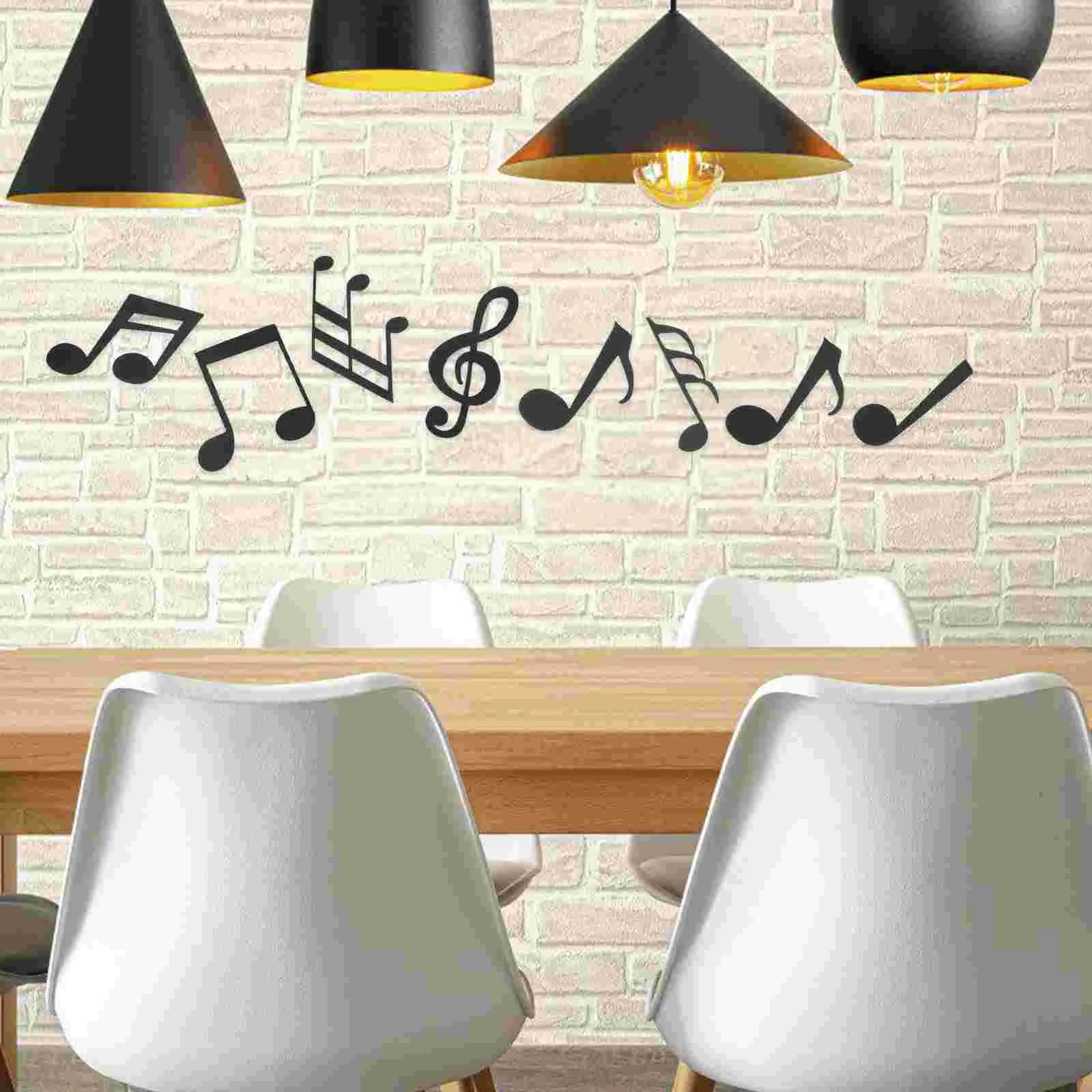 12 Pcs Musical Note Wall Sticker Decals Staff Paper Festival Decorations Unique Design Easy Application Bar Coffee Shop