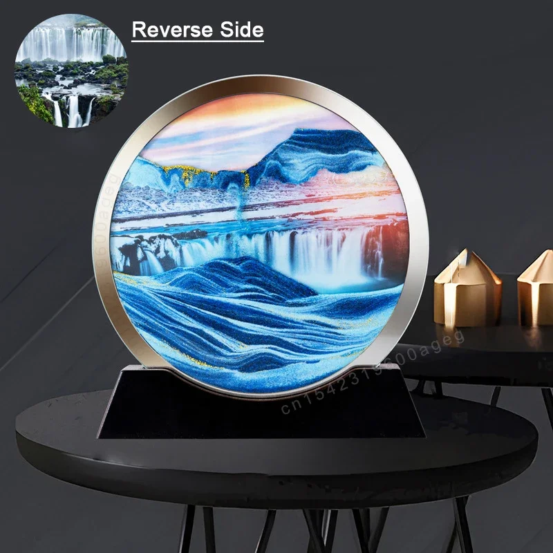 

3D Sandscape Moving Sand Art Picture Double Sided Glass Desert Earth Quicksand Craft Hourglass Flowing Sand Painting Home Decor