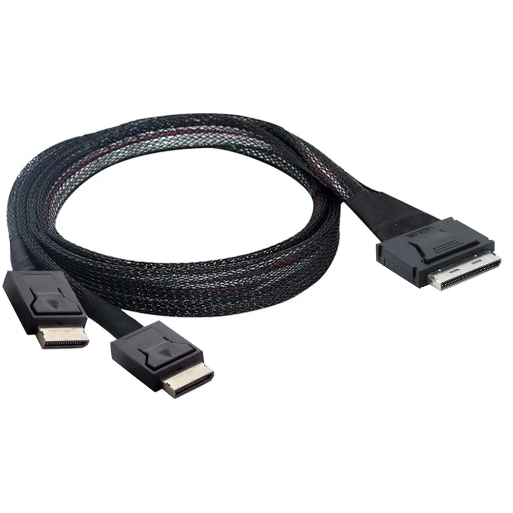 High-Speed PCIE Oculink SAS Cable SFF-8611 8I to l Two SFF 8611 4I for Servers