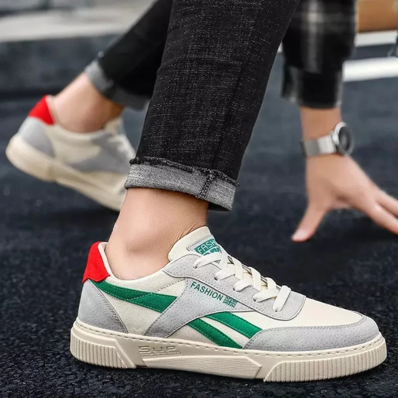 Spring New Men's Casual Shoes Outdoor Walking Men Canvas Shoes  Designer Fashion Flat Sneakers Breathable Lace Up Men Tenis Shoe 4
