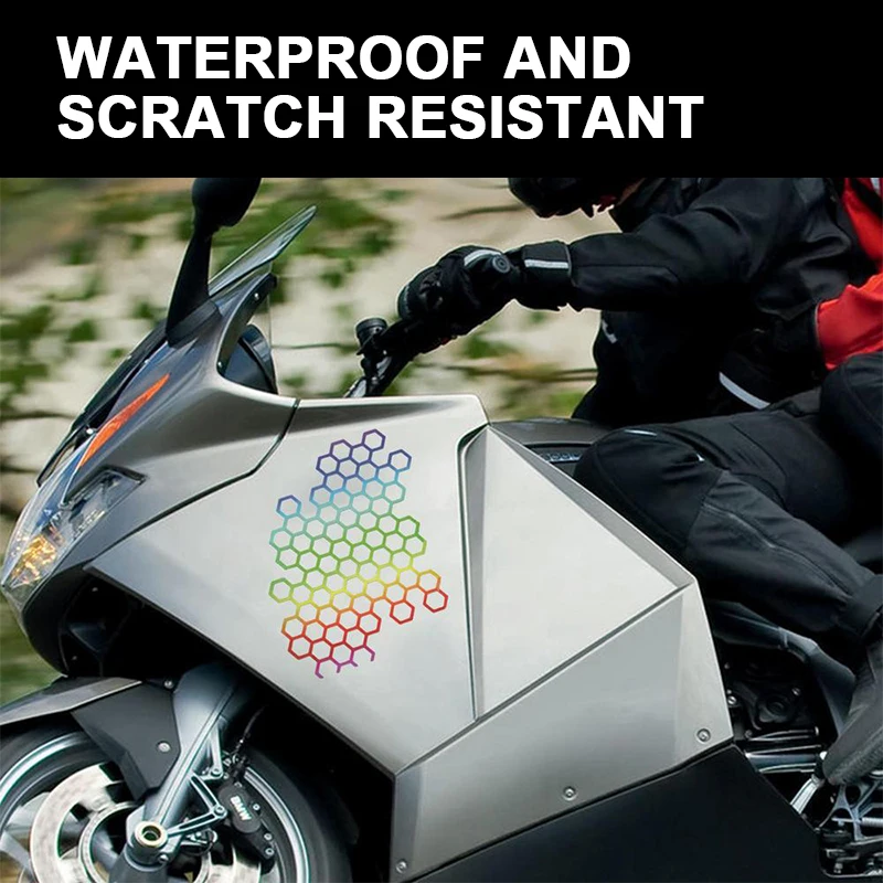Motorcycle Stickers Universal for Motorcycle Scooter Electric Bicycle Decorative Film Honeycomb Helmet Decals