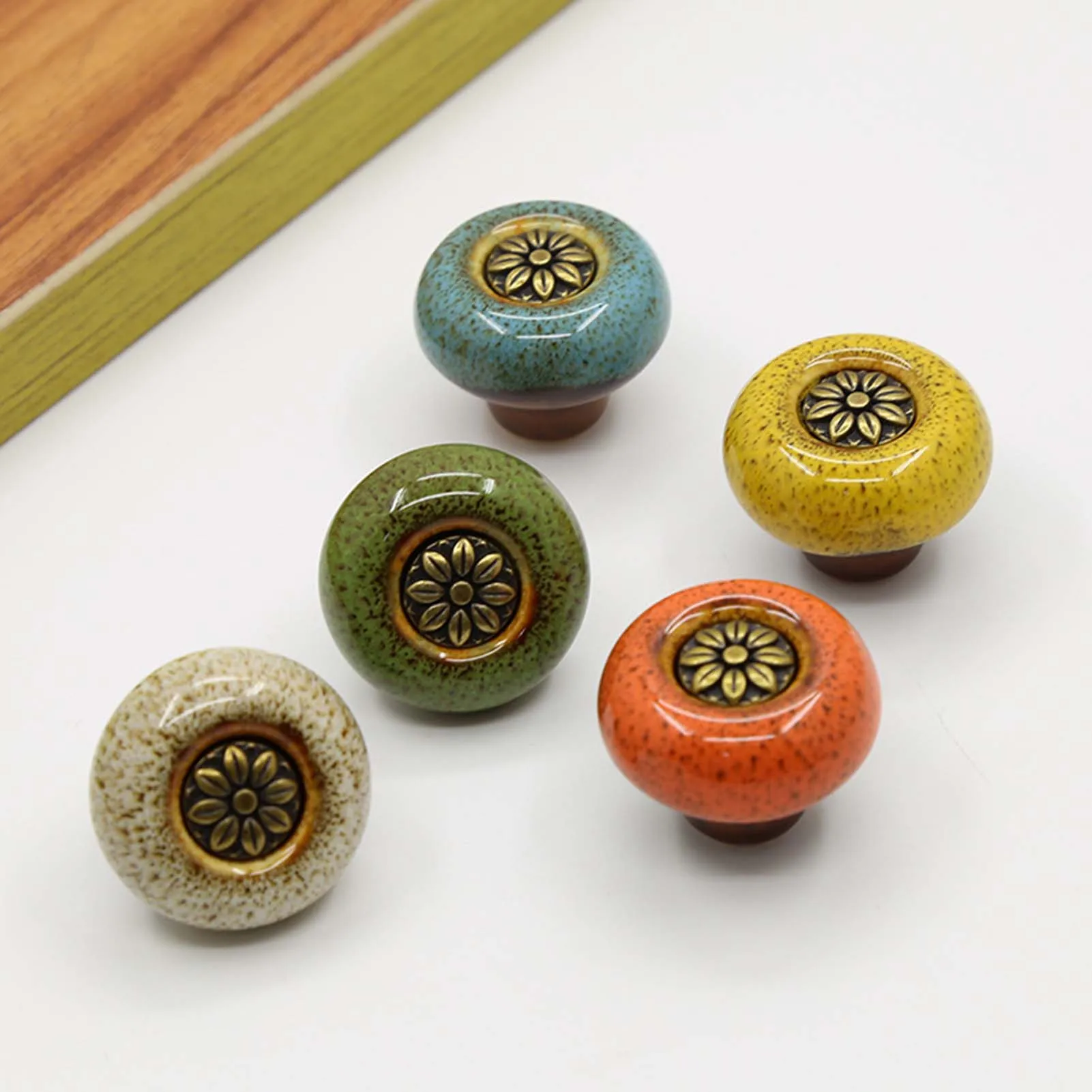 Vintage Nordic Decoration Handle Zinc Alloy Retro Pattern Small Handle Wardrobe Wine Drawer Cabinet DIY Decorations 5pcs