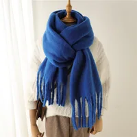 Winter Scarf for Women Cashmere Warm Solid Pashmina Blanket Wrap Female Thick Soft Scarf Big Tassel Shawl Long Poncho Scarf
