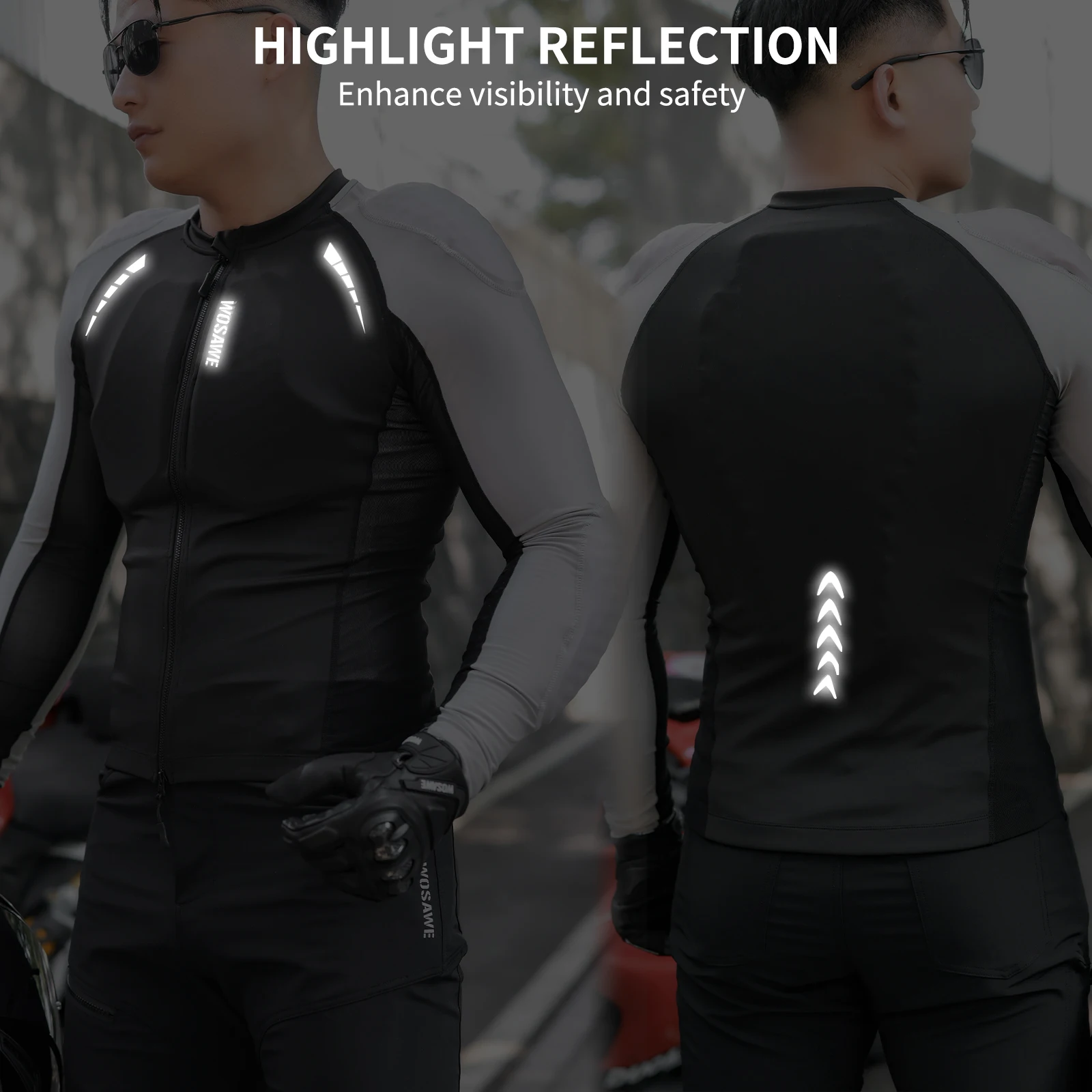 WOSAWE Men's Motorcycle Jackets Racing Off-Road CE Protective Gear Motocross Soft Armor Body Protector Sports Equipment
