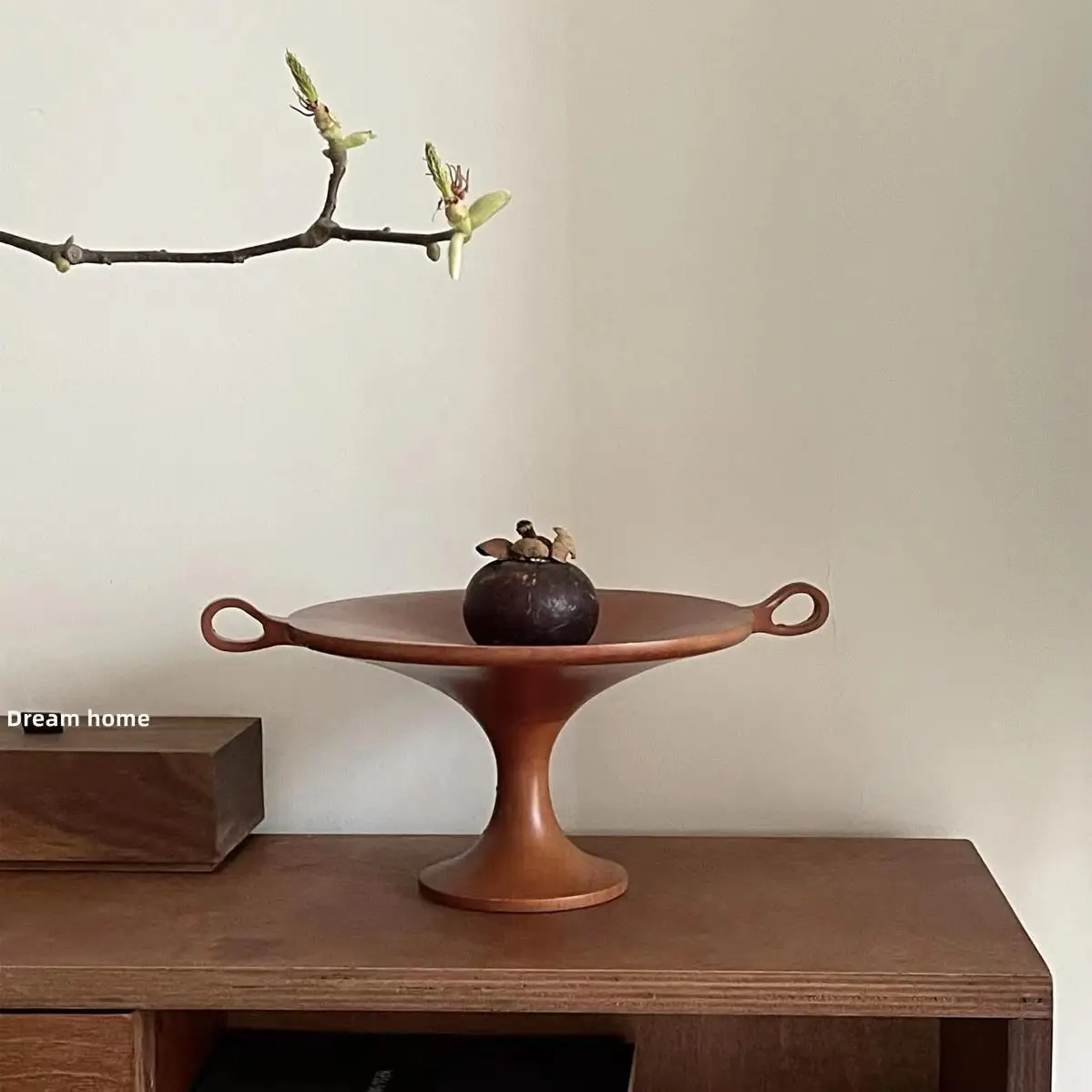 

Antique ear tray wooden vintage shooting decorative storage desktop storage ornaments home dessert plate