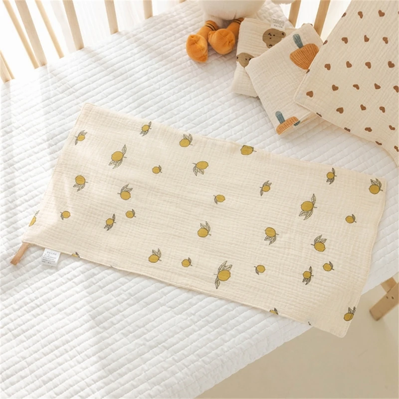 Baby Towel for Drooling Teething Bibs Burp Cloth for Kids 4-Layer Handkerchief Sweat Absorb Towel Facecloth Flat Pillow