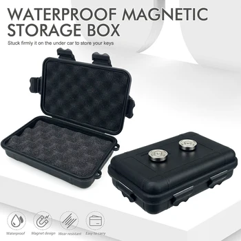 Portachiavi magnetico per auto Nascondi una chiave Scatola magnetica Scatola per chiavi sottomarino impermeabile Scatola per chiavi magnetica esterna Robusta custodia per chiavi portatile