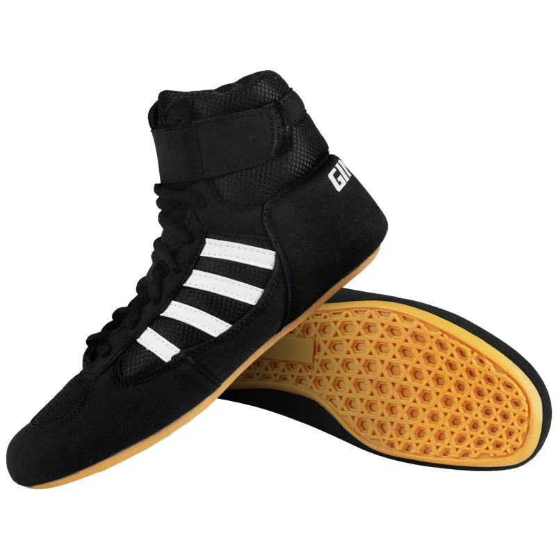  TECDOTO Zapatos de boxeo profesionales para hombre, zapatos de  lucha libre, botas de boxeo de combate de caña alta, zapatillas de  entrenamiento con suela de goma antideslizante, color blanco, 6.5 