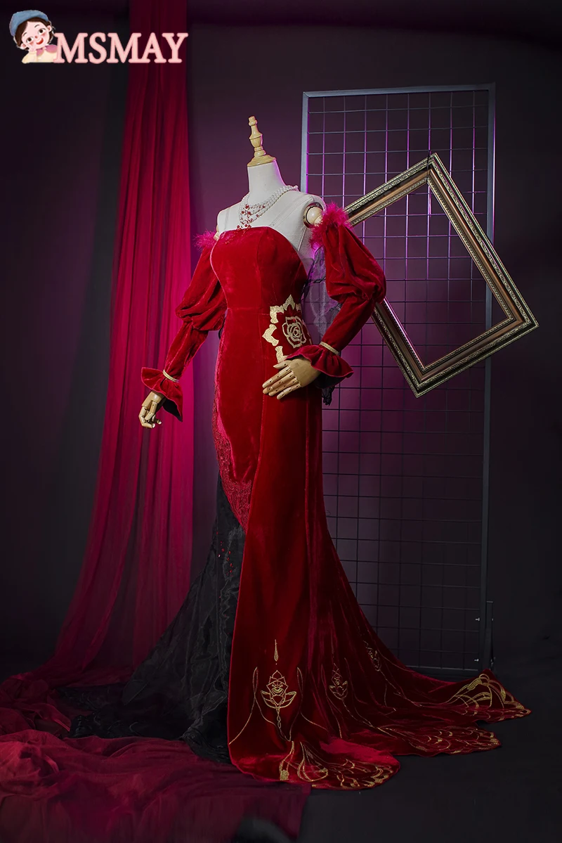 

MsMay Chelsea Cosplay Costumes Geme Path to Nowhere Sexy Gorgeous Burgundy Fishtail Dress Unifrom Halloween Party Outfit