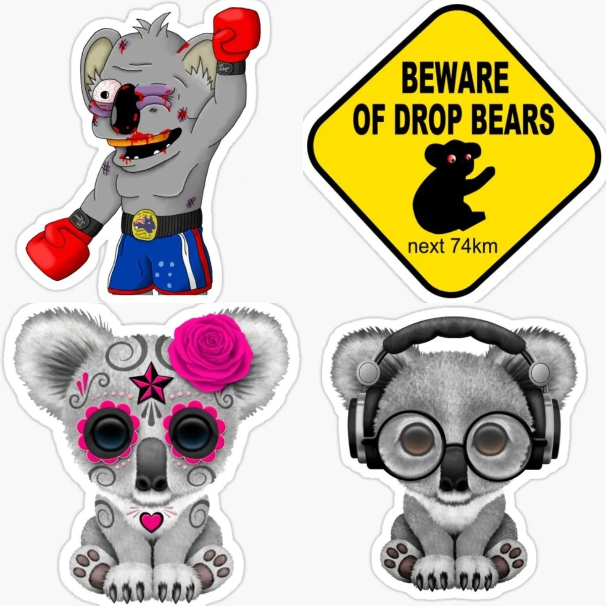 

Cute Koala Car Sticker Bumper Sticker Skate Sticker Bike Laptop Vinyl Camper Camping Accessories for Car Motorcycle