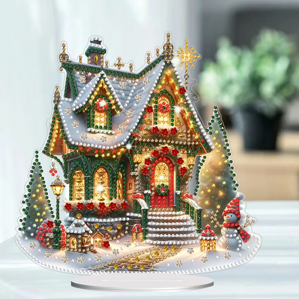 Acrylic Christmas House Diamond Painting Ornament Kit